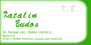 katalin budos business card